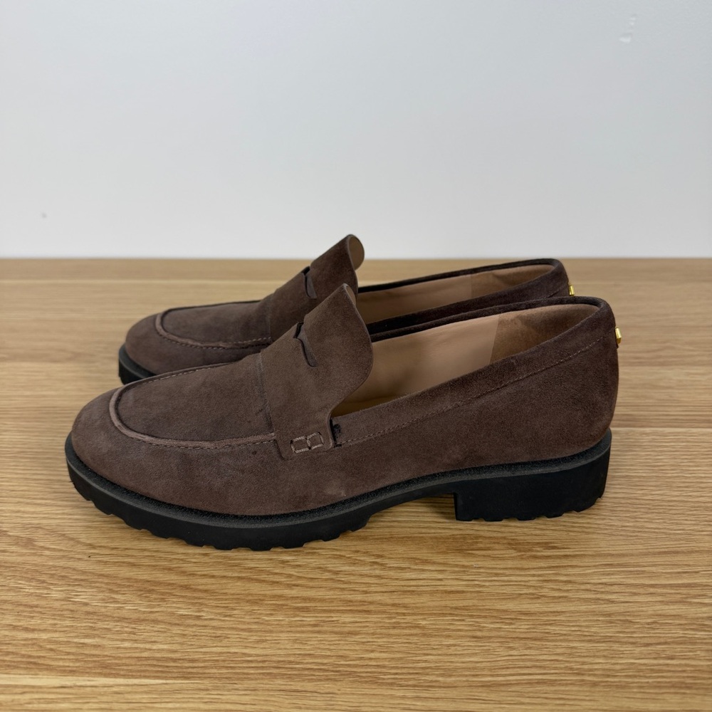 Cole Haan Geneva Lug Sole Loafers Lava Brown Suede Platform Flats Women’s Size 8 - Picture 7 of 12